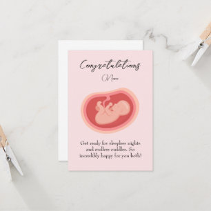 Pink Baby On The Way Carte Félicitations