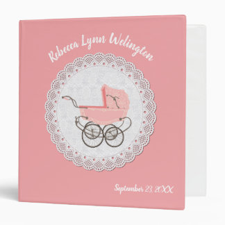 Pink Baby Pram Baby Album Binder