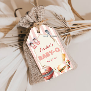 Pink Baby-Q Baby Shower Gift Tags