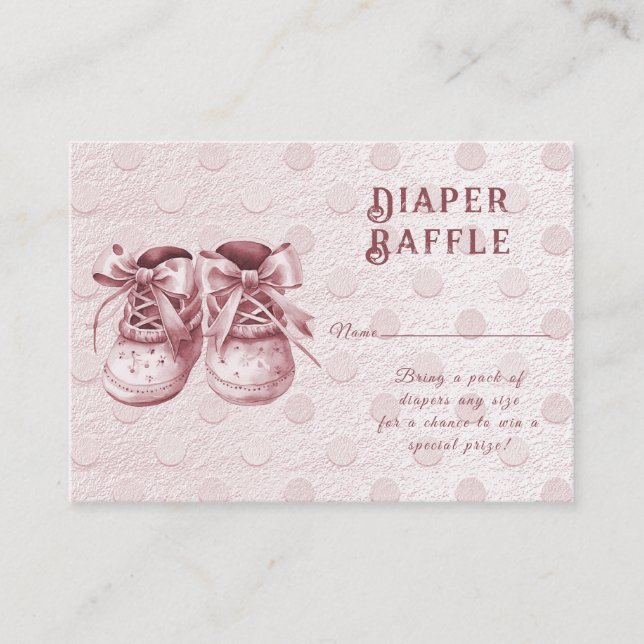 Pink Baby Shoes Baby Shower Enclosure Card (Front)