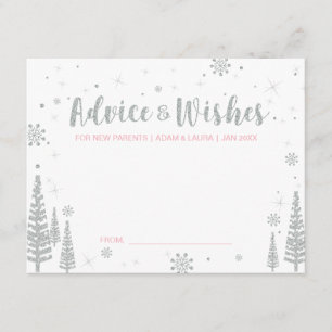 Pink Baby Shower Advice Card for mom, parents