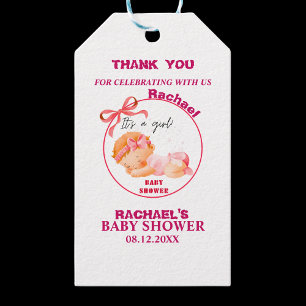 Pink Baby Shower, Baby Girl Shower Gift Tags