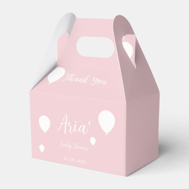 Pink Baby Shower Favour Boxes (Front Side)
