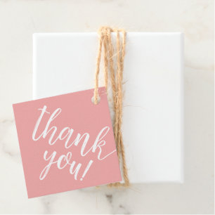 Pink Baby Shower Hand Lettered Thank You Script Favour Tags
