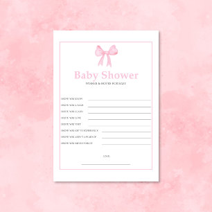 Pink Baby Shower Hopes & Wishes for Baby – Print Letterhead