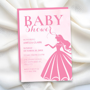 Pink baby shower invitation