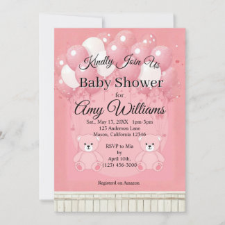 Pink Baby shower Invitation