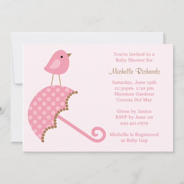 Pink Baby Shower Invitation (Front)