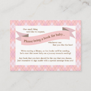 Pink Baby shower Livre Insérer carte de demande po