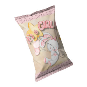 Pink Baby Shower Party Chip Bag Wrappers Favours Notepad