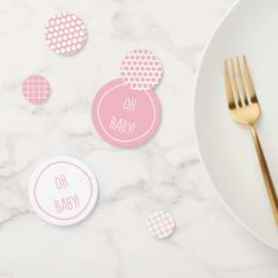 Pink Baby Shower Patterns Table Confetti