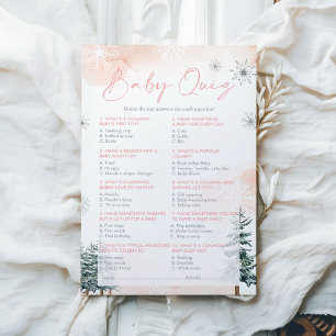Pink Baby Shower Quiz Game cards