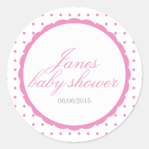 Pink baby shower stickers