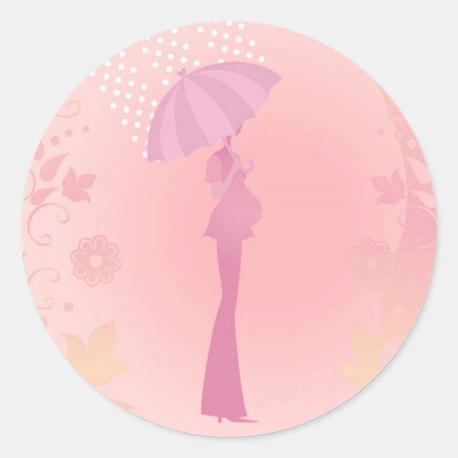 Pink Baby Shower Stickers (Front)