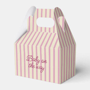 Pink Baby Shower Stripped  Favor Box