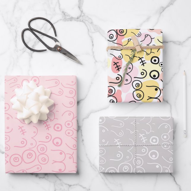 Pink baby shower wrapping paper sheet (Front)