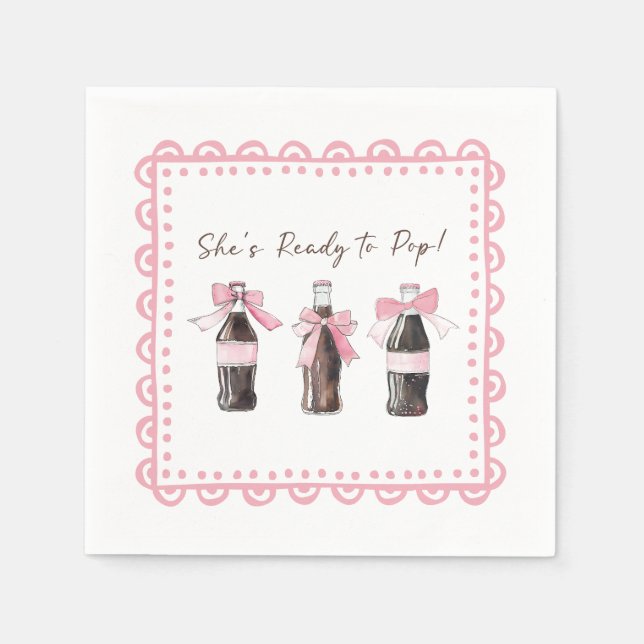 Pink Baby Soda Ready to POP  Napkin (Front)