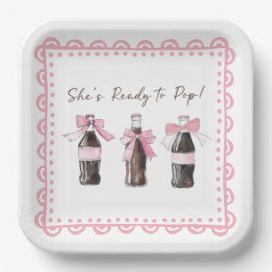 Pink Baby Soda Ready to POP  Paper Plate