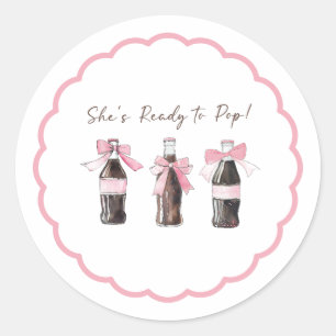 Pink Baby Soda Ready to POP Round Sticker