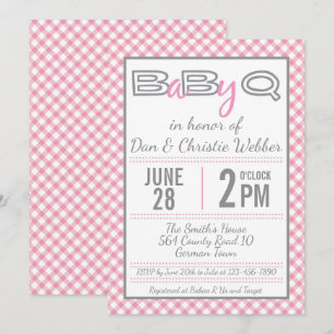 Pink BabyQ BBQ Baby Shower Invitation