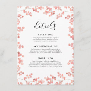 Pink Baby's Breath wedding guest information Enclosure Card