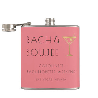 Pink Bach and Boujee Bachelorette Party Hip Flask