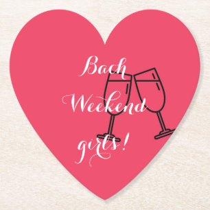 pink bachelorette paper coaster