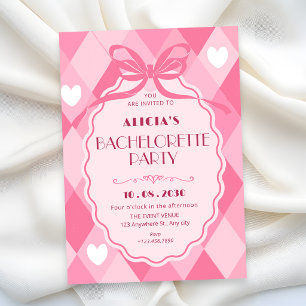Pink bachelorette party invitation