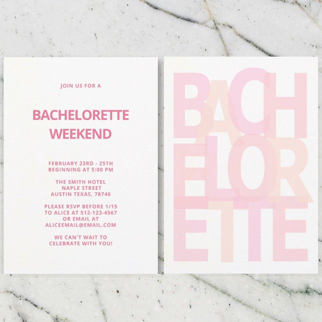 Pink Bachelorette Party Invitations (Creator Uploaded)