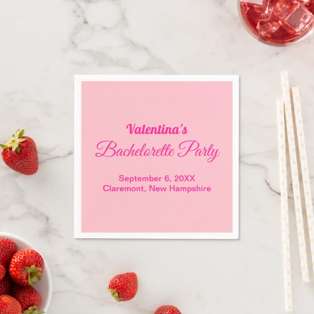 Pink Bachelorette Party Paper Napkin (Insitu)