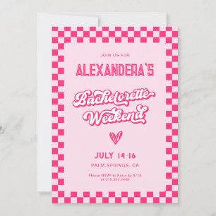 Pink Bachelorette Weekend Party Invitation