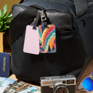 Pink Back Rainbow Dome Luggage Tag – Customizable