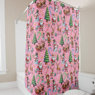 Pink Background Christmas Decorative Pattern