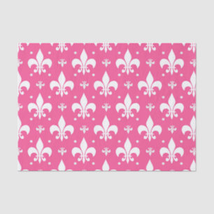 Pink Background Fleur-de-lis Pattern Design Tissue Paper