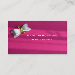 Pink Background With a White Bow Business Card
