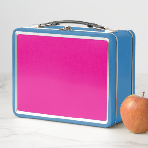 Pink Background with Black Border Design Ideas  Metal Lunch Box