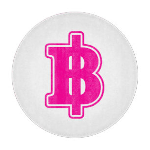 PINK BAHT SIGN ฿ Thai Money Currency ฿ Cutting Board