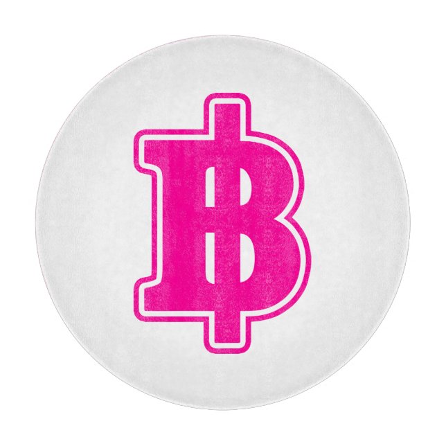 PINK BAHT SIGN ฿ Thai Money Currency ฿ Cutting Board (Front)