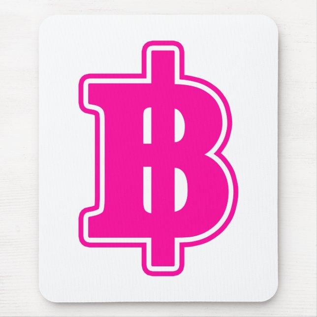 PINK BAHT SIGN ฿ Thai Money Currency ฿ Mouse Pad (Front)