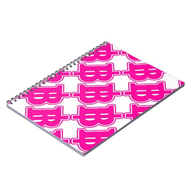 PINK BAHT SIGN ฿ Thai Money Currency ฿ Notebook (Left Side)