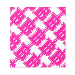 PINK BAHT SIGN ฿ Thai Money Currency ฿ Notepad