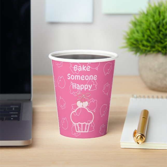 Pink bake happy paper cups (Insitu)