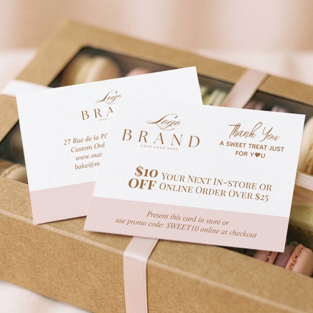 Pink Baker Thank You Promo Code Pastry Bakery Logo Discount Card (Pink Baker Thank You Promo Code Pastry Bakery Logo Discount Card)