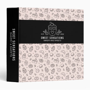 Pink Bakery Cupcake Bakery Dessert Binder