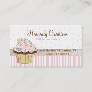 Pink Bakery Cupcake Business Card