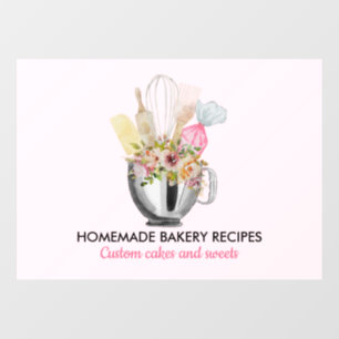 Pink Bakery Food Cooker Personal Chef Shop Window Cling