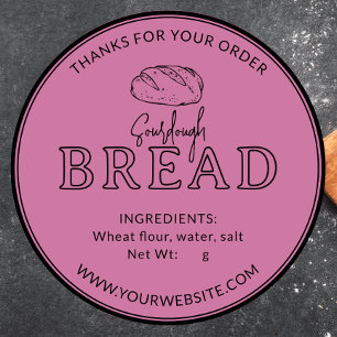 Pink Bakery Sourdough Bread Thank You Sticker