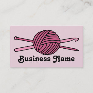 Pink Ball of Yarn (Knit & Crochet) Business Card