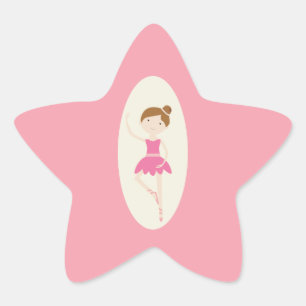 Pink Ballerina 1 Star Stickers