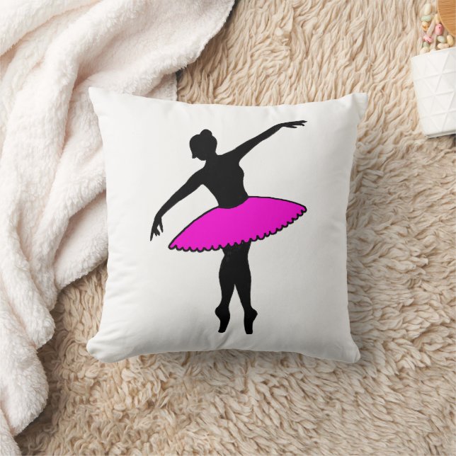 Pink Ballerina Ballet Dancer Tutu Dance Teacher Throw Pillow (Blanket)